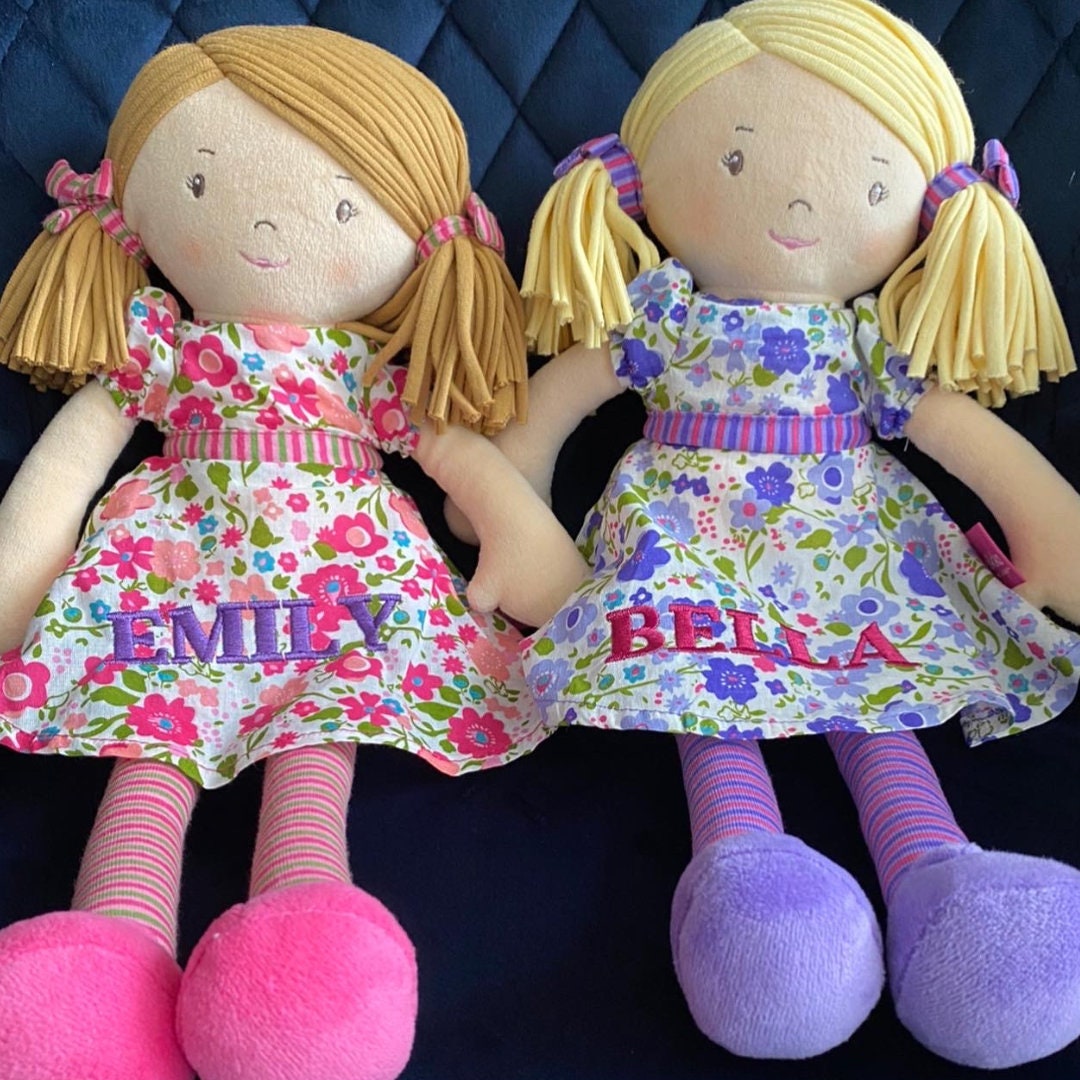 Personalised Rag Doll,Embroidered ,Christmas ,Baby Gift ,Christening Personalised Doll , New Baby , Birth Keepsake , Baby Girl , Baby Shower