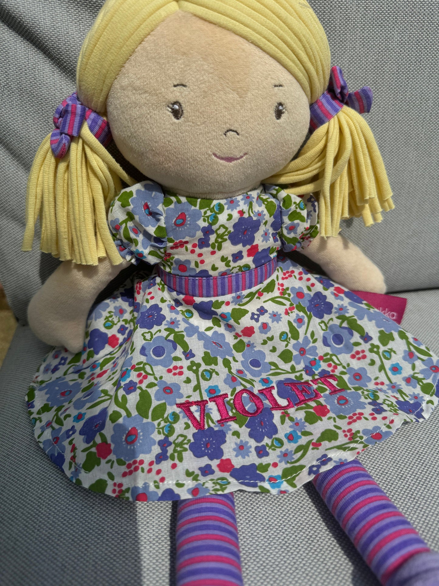 Personalised Rag Doll,Embroidered ,Christmas ,Baby Gift ,Christening Personalised Doll , New Baby , Birth Keepsake , Baby Girl , Baby Shower