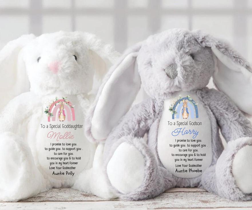 Personalised Christening Gift,Baby Boy,Naming Day,Godson Christening Gifts,Boys, Baptism,Christening Teddy,Bear,Keepsake,Grandson,Bunny