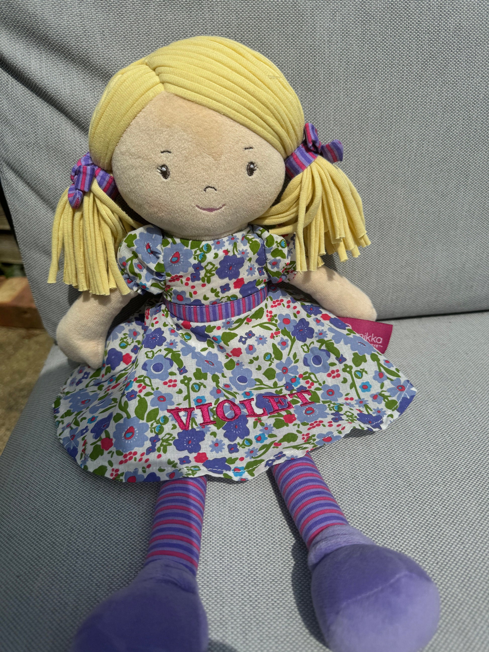 Personalised Rag Doll,Embroidered ,Christmas ,Baby Gift ,Christening Personalised Doll , New Baby , Birth Keepsake , Baby Girl , Baby Shower