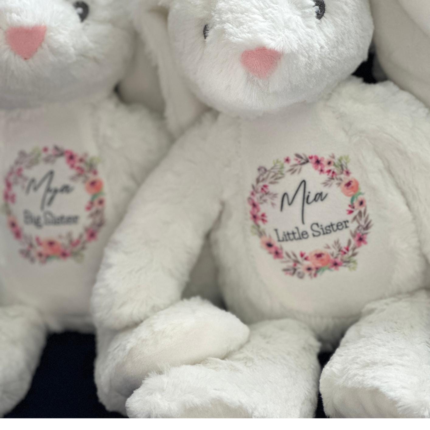 Personalised Bunny,Baby Gift,New Baby Gift, Baby Keepsake,Baby Girl ,Gifts, Big Sister Gift, Little Sister Gifts, New Sister Gift , Sister