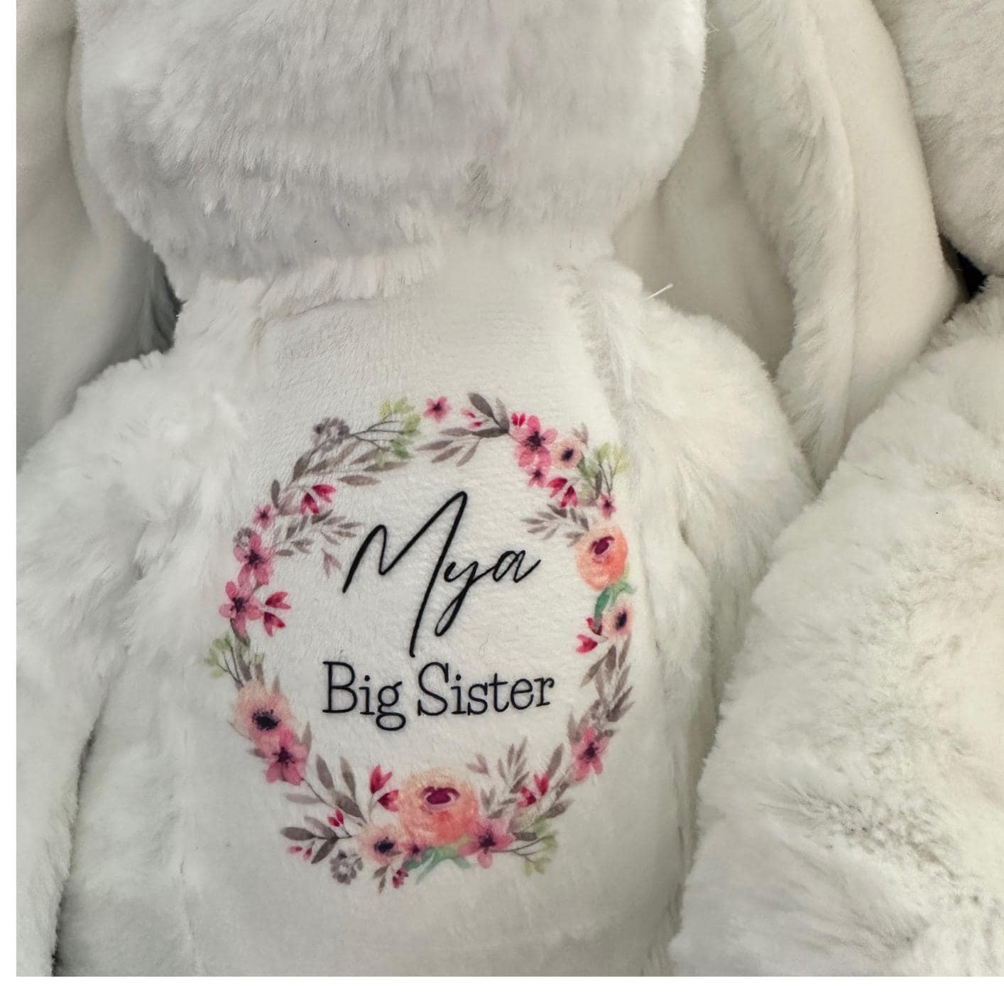 Personalised Bunny,Baby Gift,New Baby Gift, Baby Keepsake,Baby Girl ,Gifts, Big Sister Gift, Little Sister Gifts, New Sister Gift , Sister
