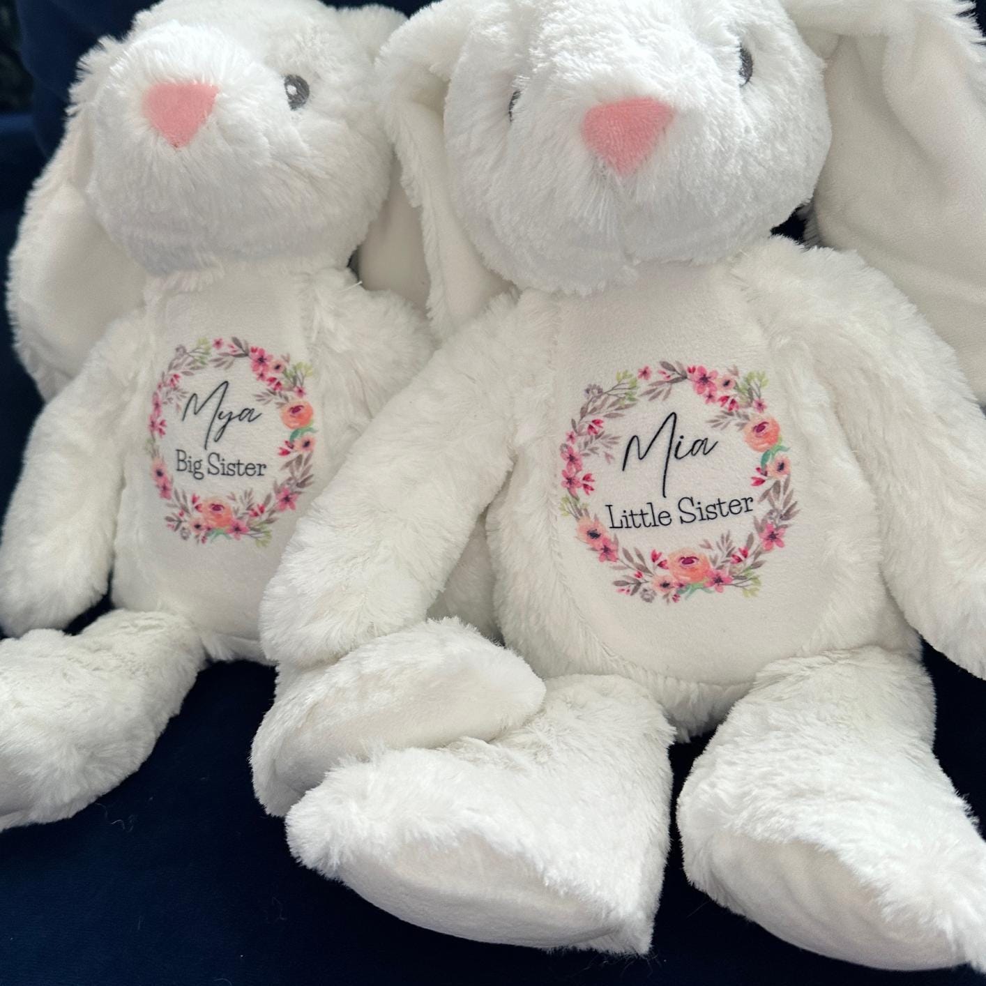 Personalised Bunny,Baby Gift,New Baby Gift, Baby Keepsake,Baby Girl ,Gifts, Big Sister Gift, Little Sister Gifts, New Sister Gift , Sister
