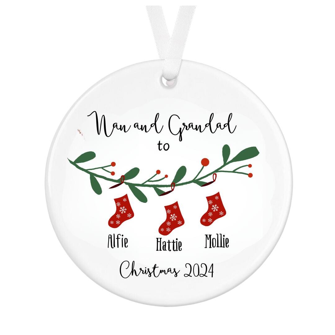 Personalised First Christmas as Grandparents Bauble - Grandparent Gifts - Nanny Gifts - Grandad Gift - Grandparent Ornament - Christmas