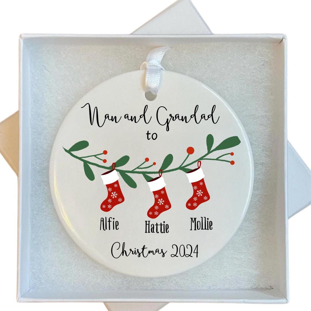 Personalised First Christmas as Grandparents Bauble - Grandparent Gifts - Nanny Gifts - Grandad Gift - Grandparent Ornament - Christmas