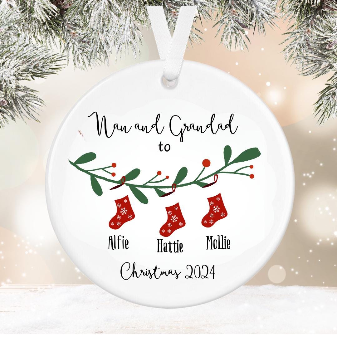Personalised First Christmas as Grandparents Bauble - Grandparent Gifts - Nanny Gifts - Grandad Gift - Grandparent Ornament - Christmas