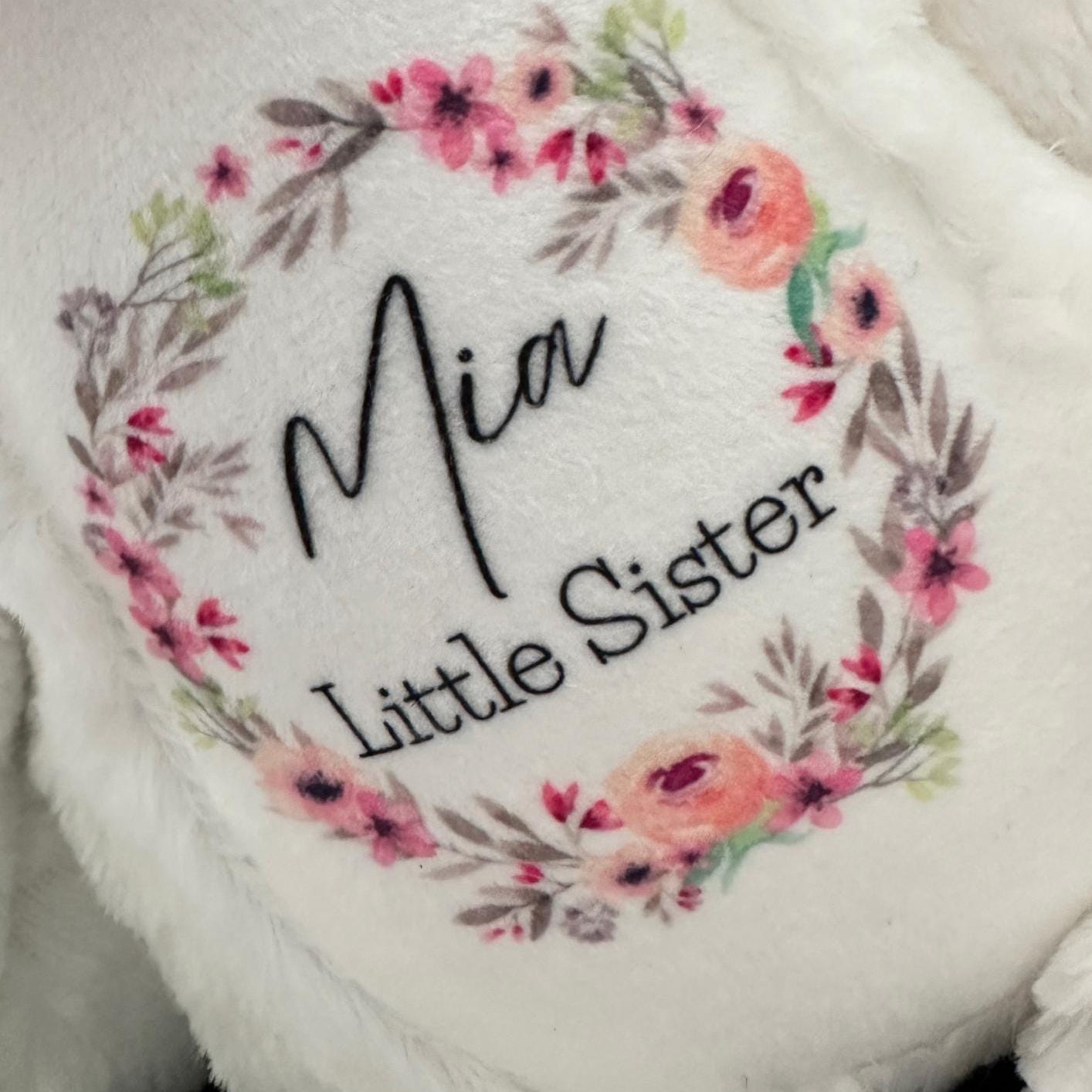 Personalised Bunny,Baby Gift,New Baby Gift, Baby Keepsake,Baby Girl ,Gifts, Big Sister Gift, Little Sister Gifts, New Sister Gift , Sister