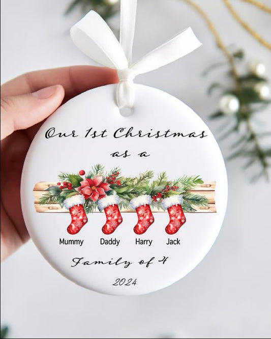 Personalised First Christmas as Grandparents Bauble - Grandparent Gifts - Nanny Gifts - Grandad Gift - Grandparent Ornament - Christmas