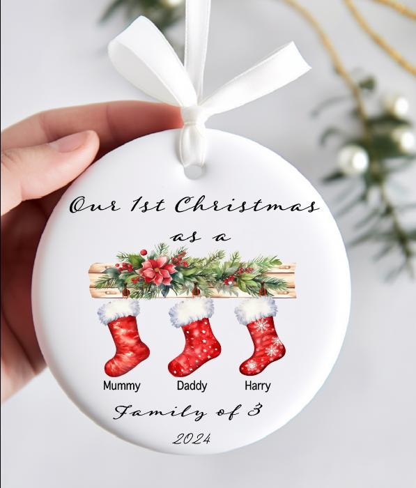 Personalised First Christmas as Grandparents Bauble - Grandparent Gifts - Nanny Gifts - Grandad Gift - Grandparent Ornament - Christmas