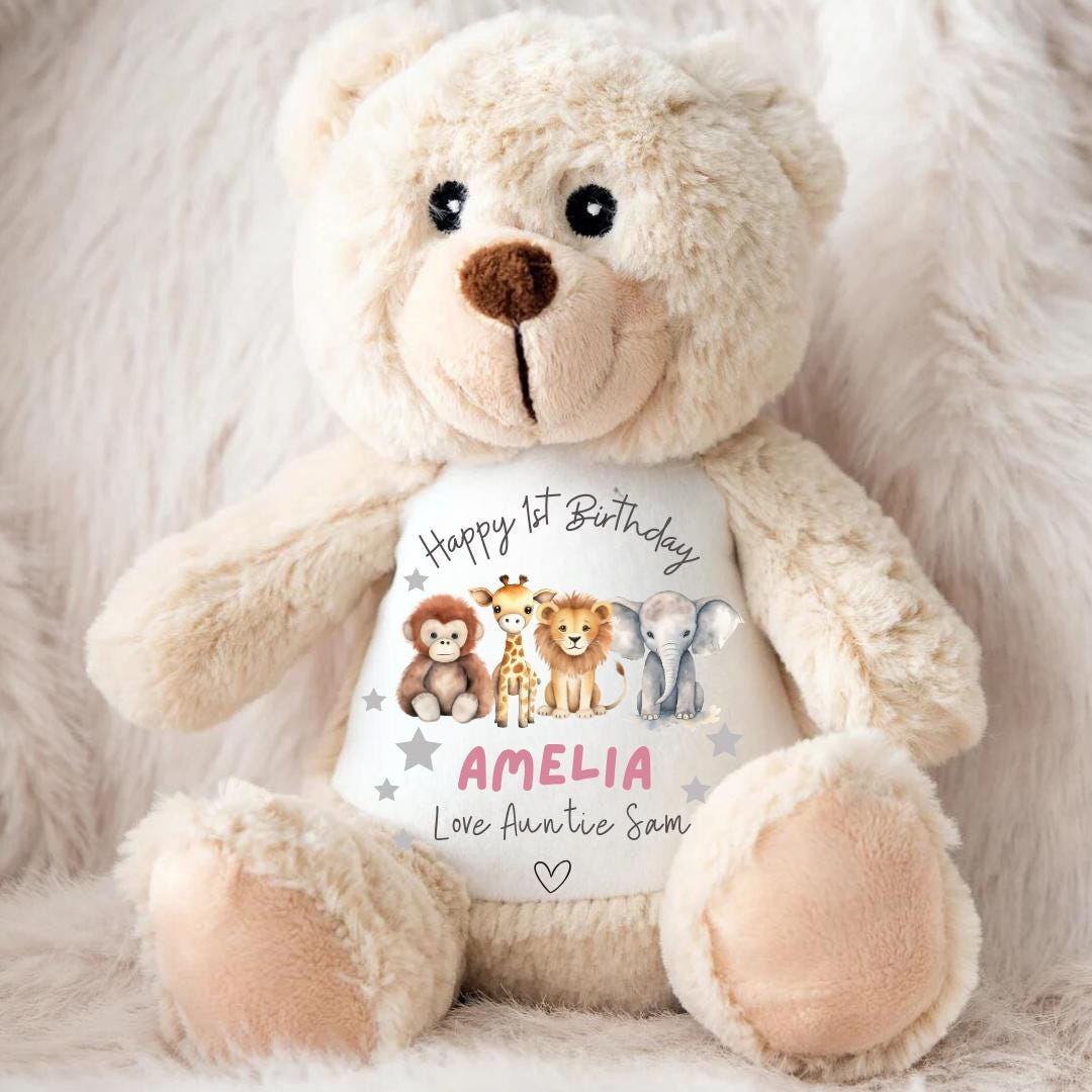 Personalised Baby Teddy - Personalised Baby Toy - 1st Birthday Gift, First Birthday Gift, Personalised Teddy, Baby Teddy, Keepsake