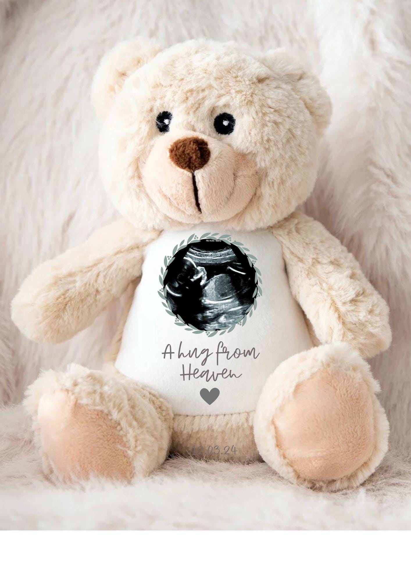 Personalised Baby Loss Bunny - Miscarriage Teddy - Still Born Gifts - Baby Memorial Keepsake - Baby Loss Keepsake - Angel Baby - Memorial
