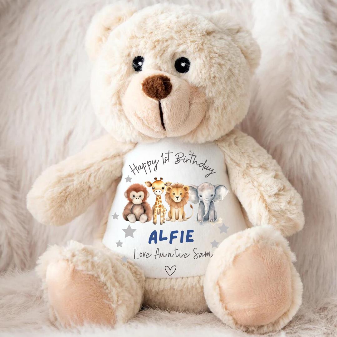 Personalised Baby Teddy - Personalised Baby Toy - 1st Birthday Gift, First Birthday Gift, Personalised Teddy, Baby Teddy, Keepsake