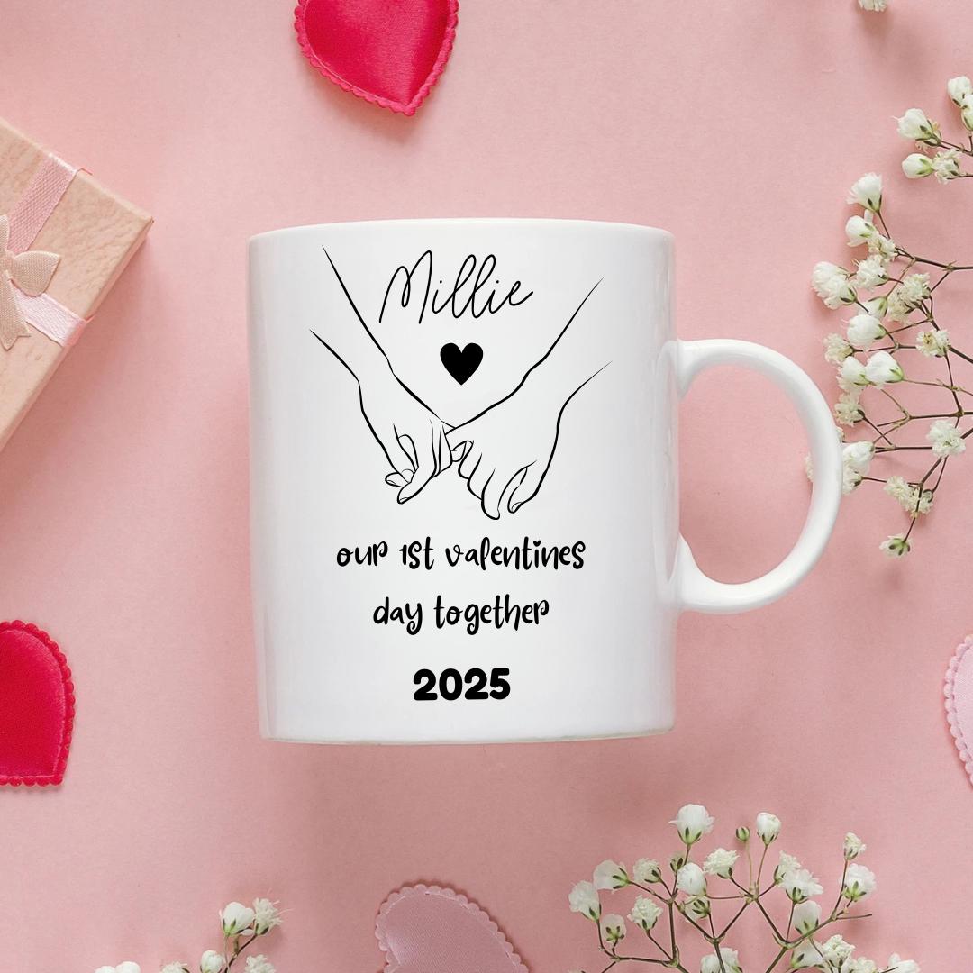 Personalised First Valentines Day Together Mug - Valentines Mug - First Valentines Married Gift - Valentine Gifts - Valentine's Day Gift