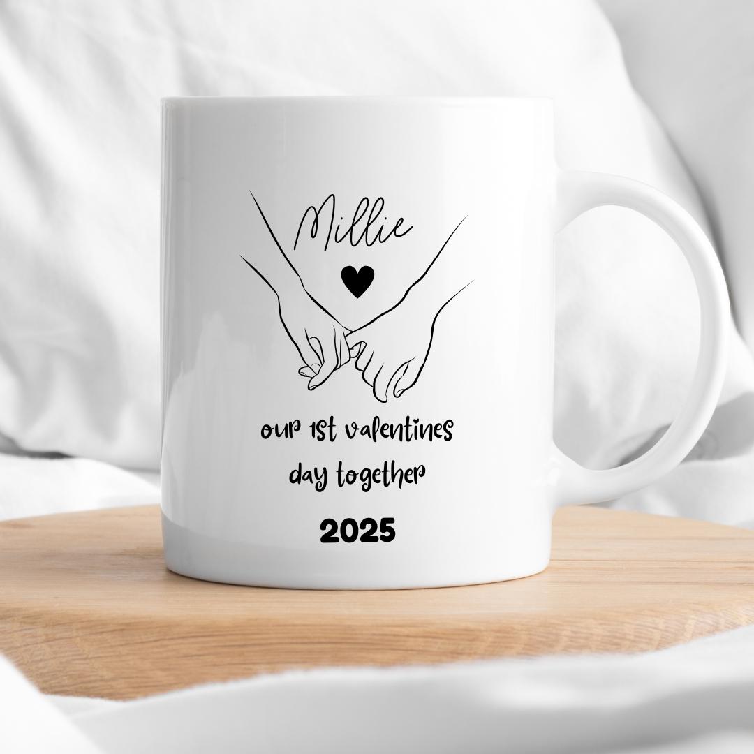 Personalised First Valentines Day Together Mug - Valentines Mug - First Valentines Married Gift - Valentine Gifts - Valentine's Day Gift