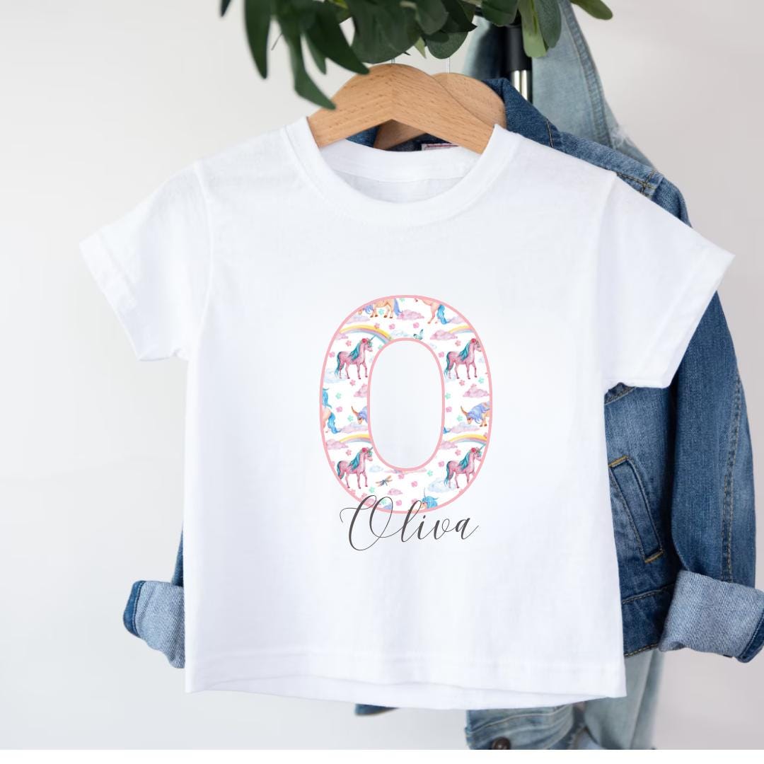 Personalised Unicorn Letter Print Kids Sweatshirt - Birthday Sweatshirt - Girl's Jumper - Birthday - Name Sweatshirt - Girls Name Sweater