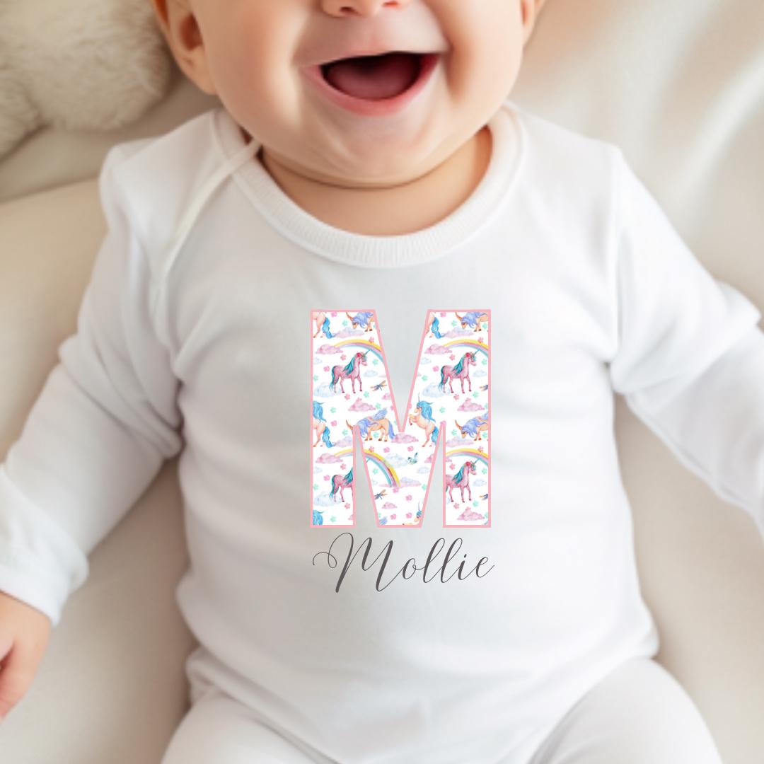 Personalised Unicorn Letter Print Kids Sweatshirt - Birthday Sweatshirt - Girl's Jumper - Birthday - Name Sweatshirt - Girls Name Sweater