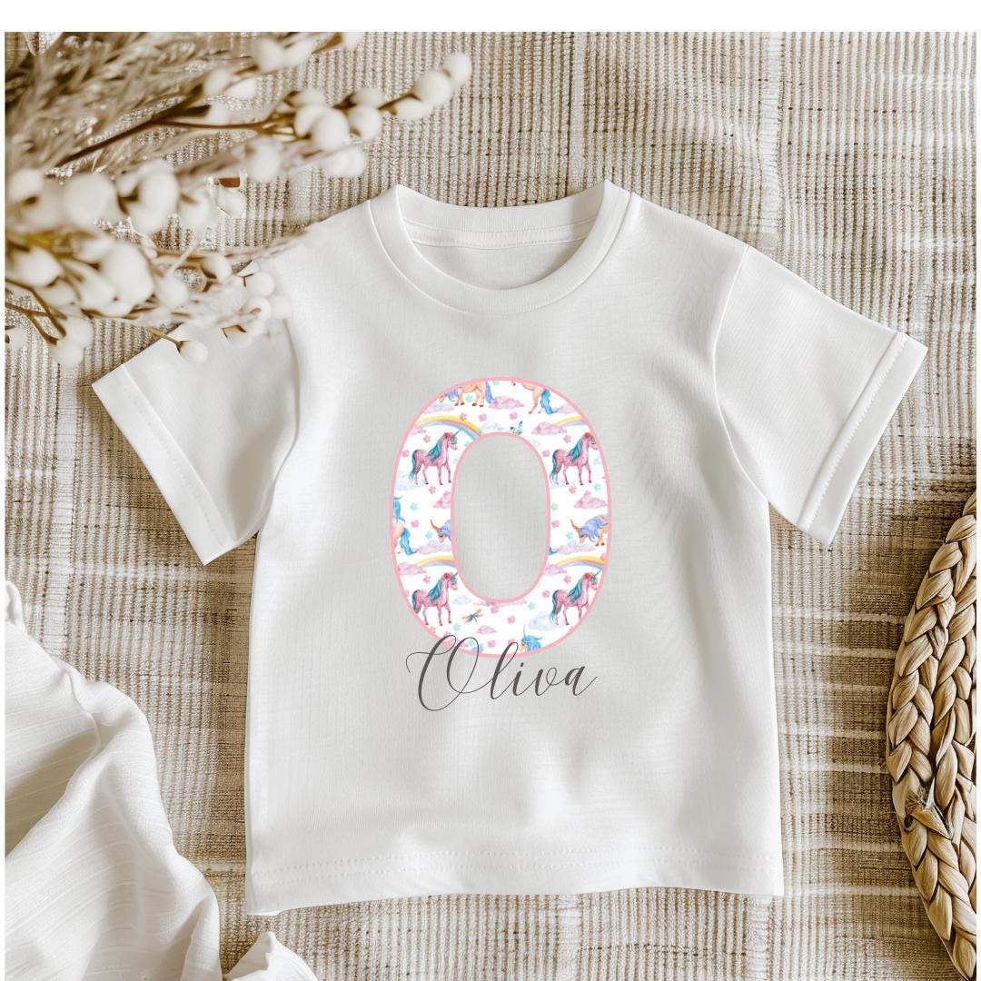 Personalised Unicorn Letter Print Kids Sweatshirt - Birthday Sweatshirt - Girl's Jumper - Birthday - Name Sweatshirt - Girls Name Sweater