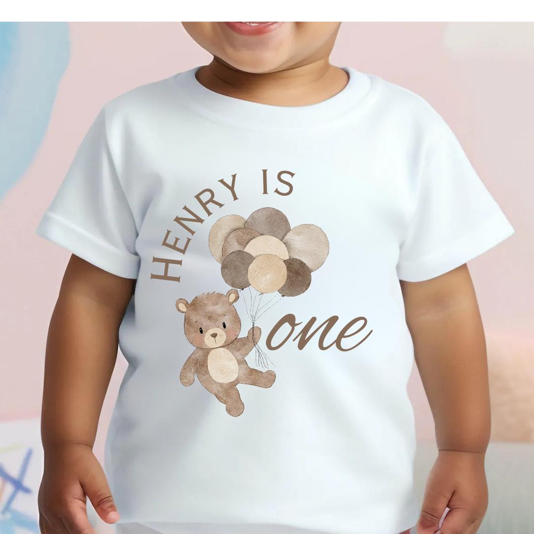 Kid's Birthday T-shirt, Birthday Keepsake T-shirt, kids Birthday Gift, 1st Birthday T-shirt, Bear t-shirt, Beary first birthday