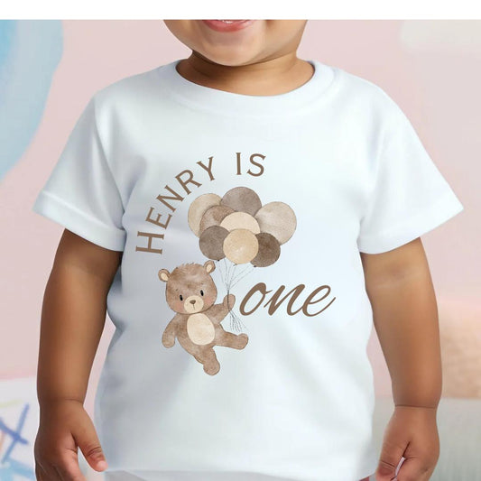 Kid's Birthday T-shirt, Birthday Keepsake T-shirt, kids Birthday Gift, 1st Birthday T-shirt, Bear t-shirt, Beary first birthday