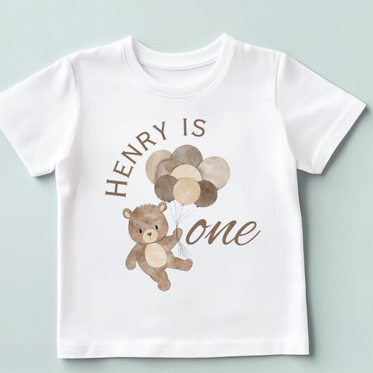 Kid's Birthday T-shirt, Birthday Keepsake T-shirt, kids Birthday Gift, 1st Birthday T-shirt, Bear t-shirt, Beary first birthday