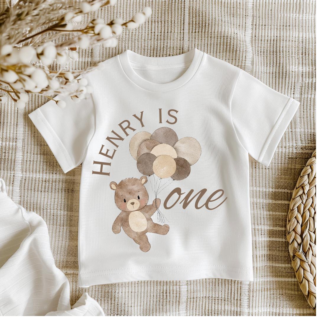Kid's Birthday T-shirt, Birthday Keepsake T-shirt, kids Birthday Gift, 1st Birthday T-shirt, Bear t-shirt, Beary first birthday