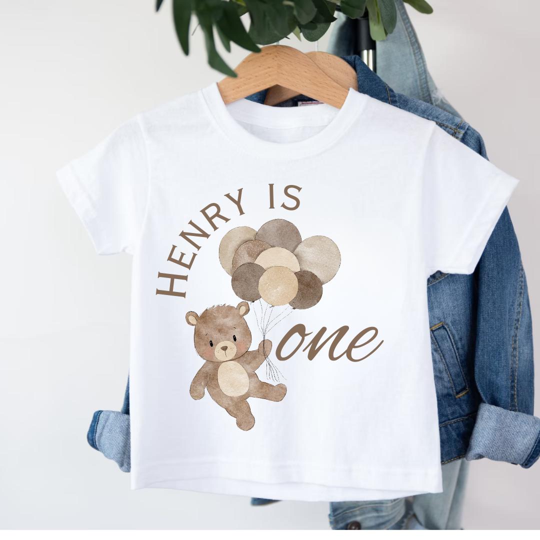 Kid's Birthday T-shirt, Birthday Keepsake T-shirt, kids Birthday Gift, 1st Birthday T-shirt, Bear t-shirt, Beary first birthday