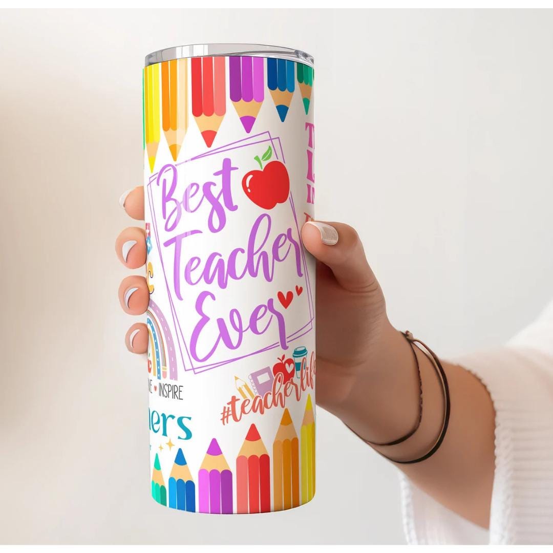 Best teacher Ever 20oz stainless steel tumbler. Teacher gift. Water bottle. Drinkware. Gifts for her.Gift for him.Back to school