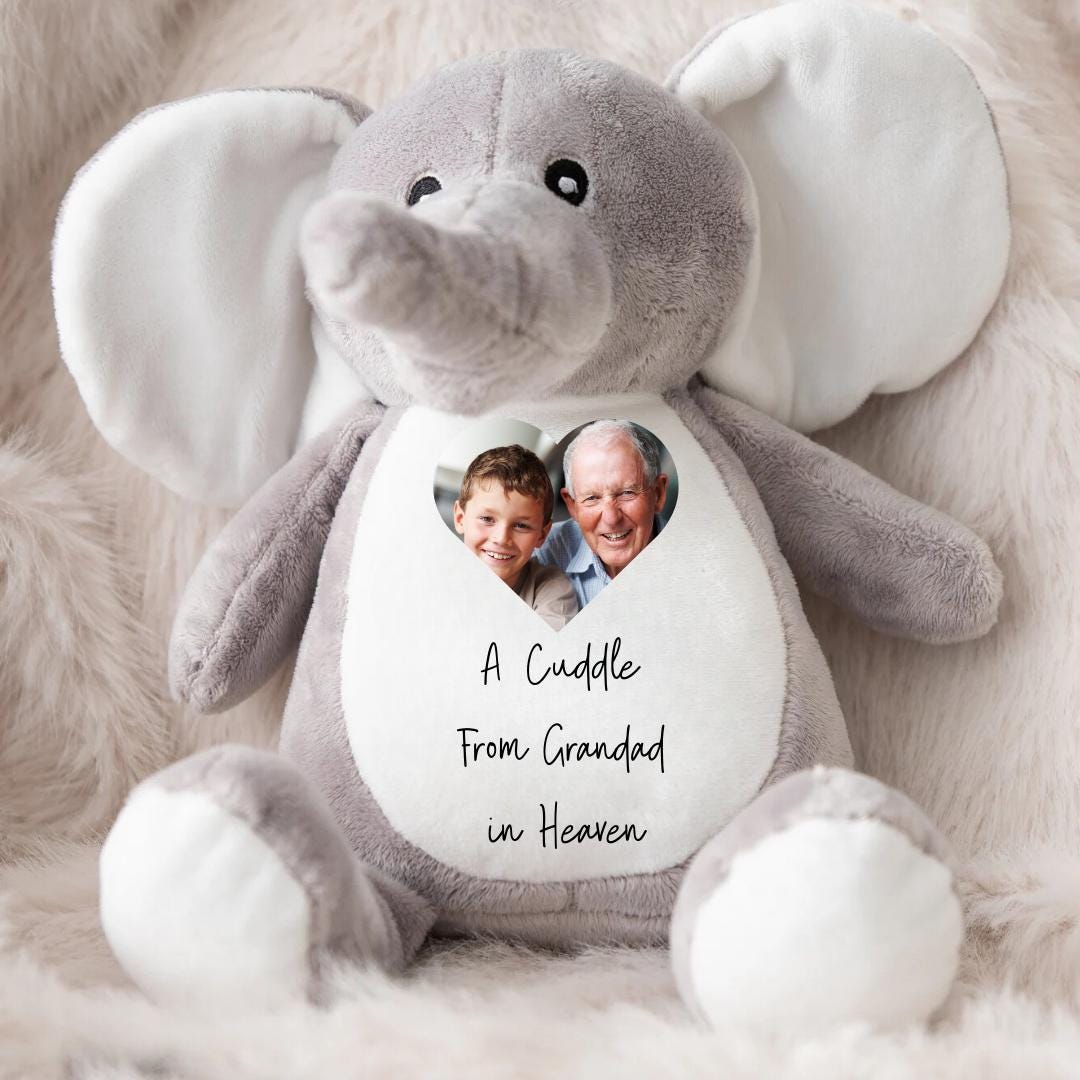 Memory Photo Teddy, In Memory Gift, Bereavement Gift ,Memorial ,Keepsake Present, Memorial Photo Gift, Grandad In Heaven, Teddy Bear