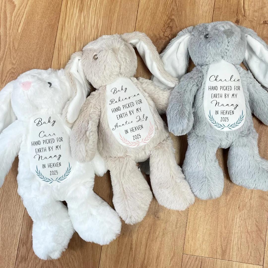 Personalised Grandparent Memory Teddy - Grandad in Heaven Bunny - Nana Memorial Bunny - Sent From Heaven Gift - New Baby Gifts - Grandma