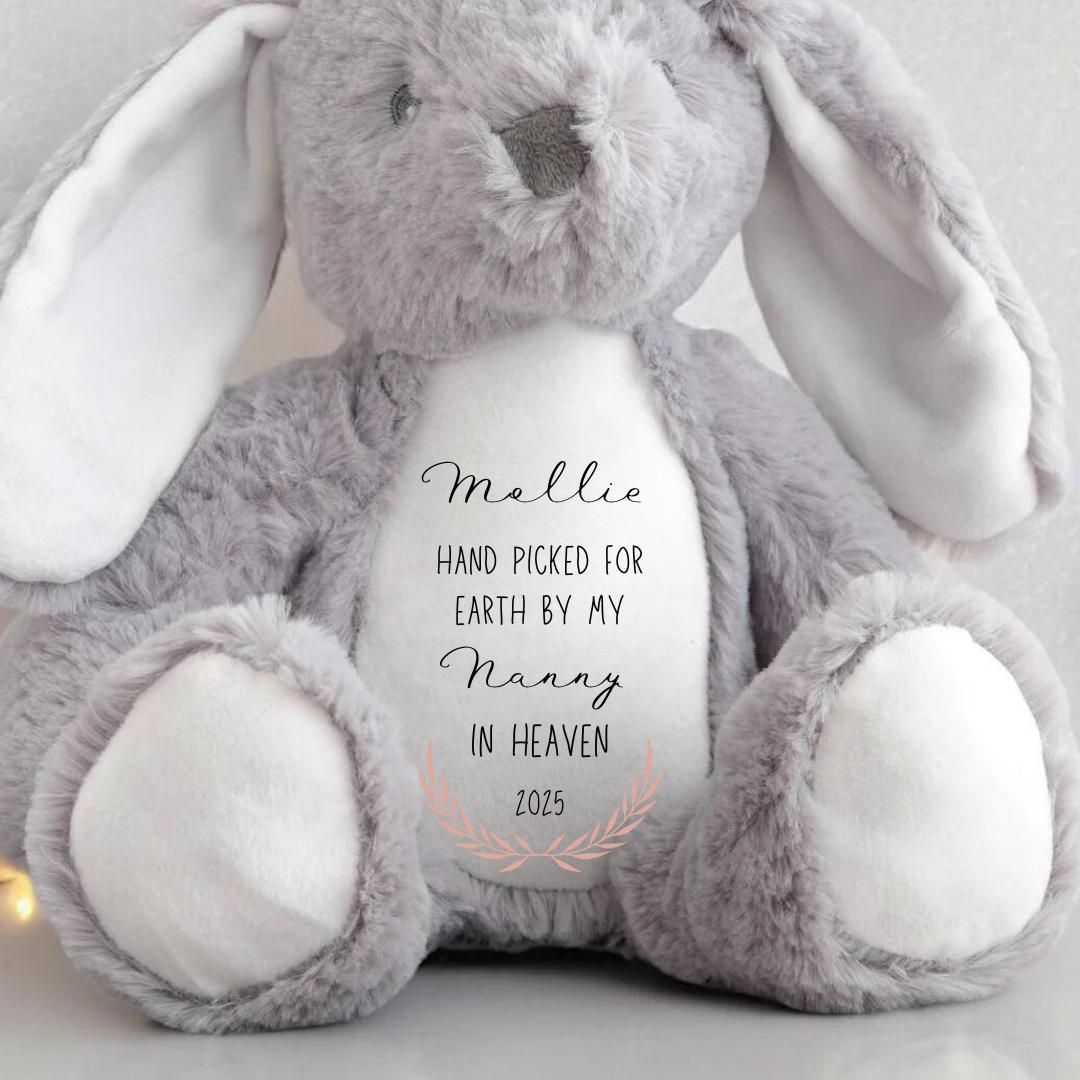 Personalised Grandparent Memory Teddy - Grandad in Heaven Bunny - Nana Memorial Bunny - Sent From Heaven Gift - New Baby Gifts - Grandma