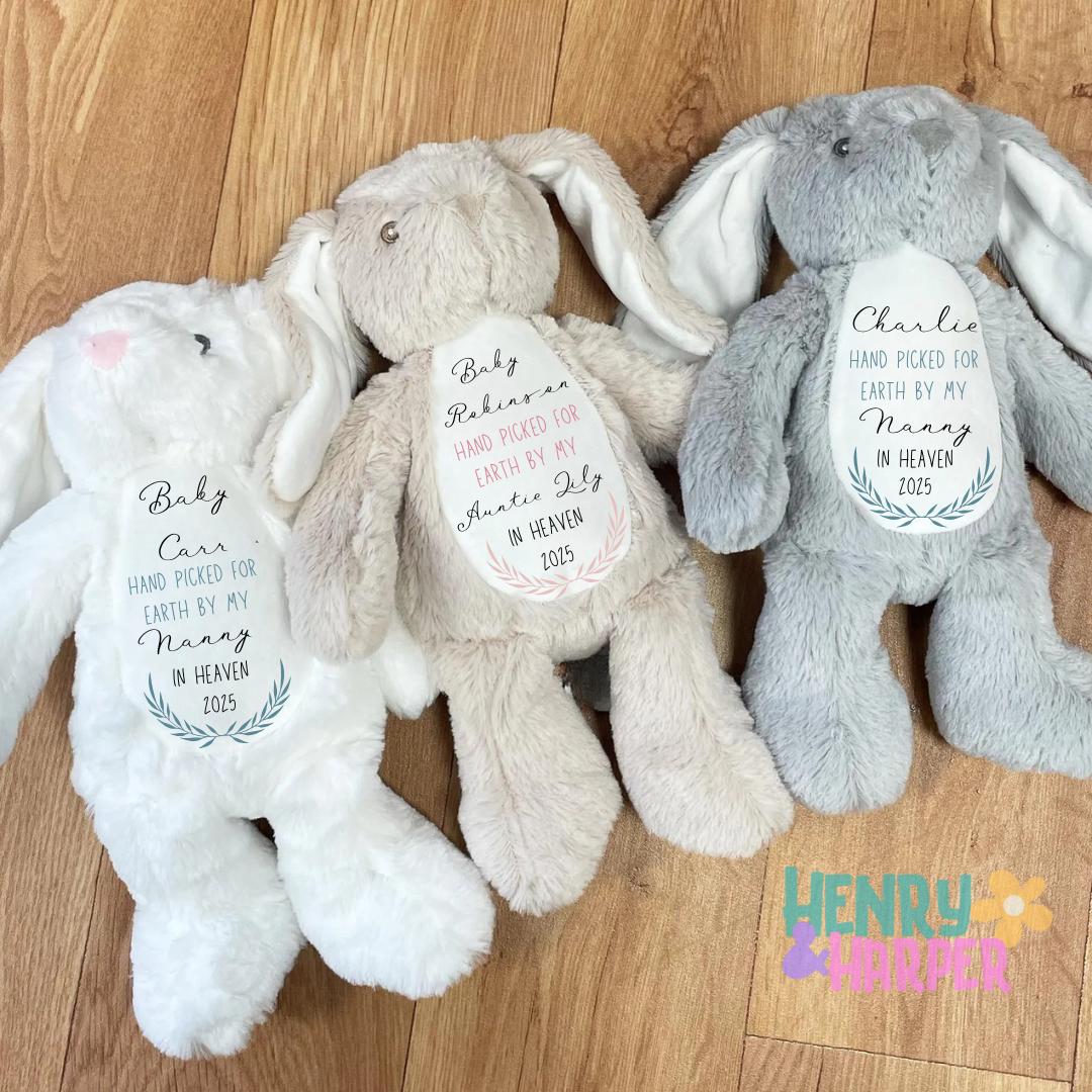 Personalised Grandparent Memory Teddy - Grandad in Heaven Bunny - Nana Memorial Bunny - Sent From Heaven Gift - New Baby Gifts - Grandma