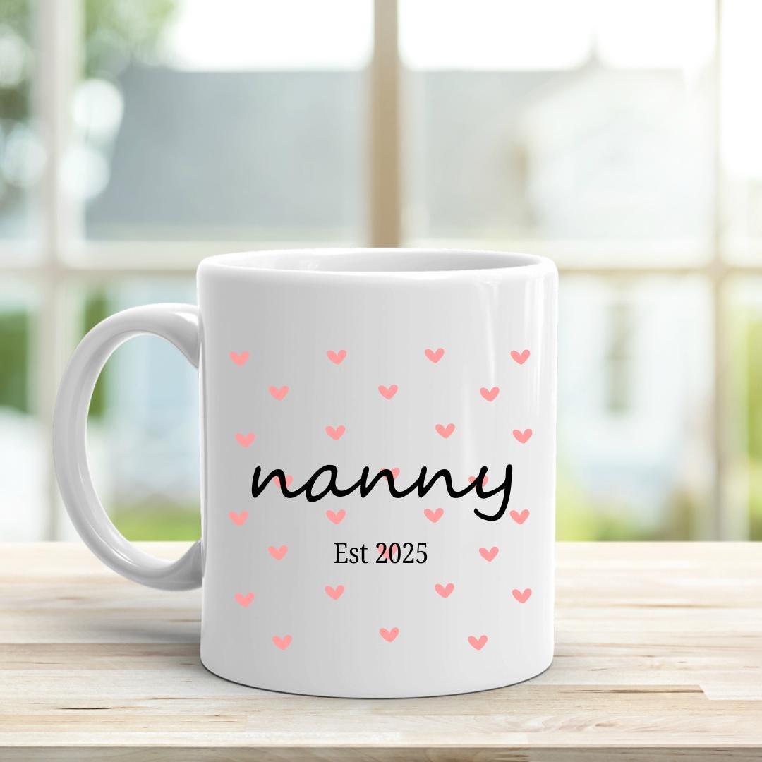 Nana and Grandad Gift, Nanny Grandma Mug Set, Grandparent Personalised Mug, New Grandparent Gift, Pregnancy Announcement