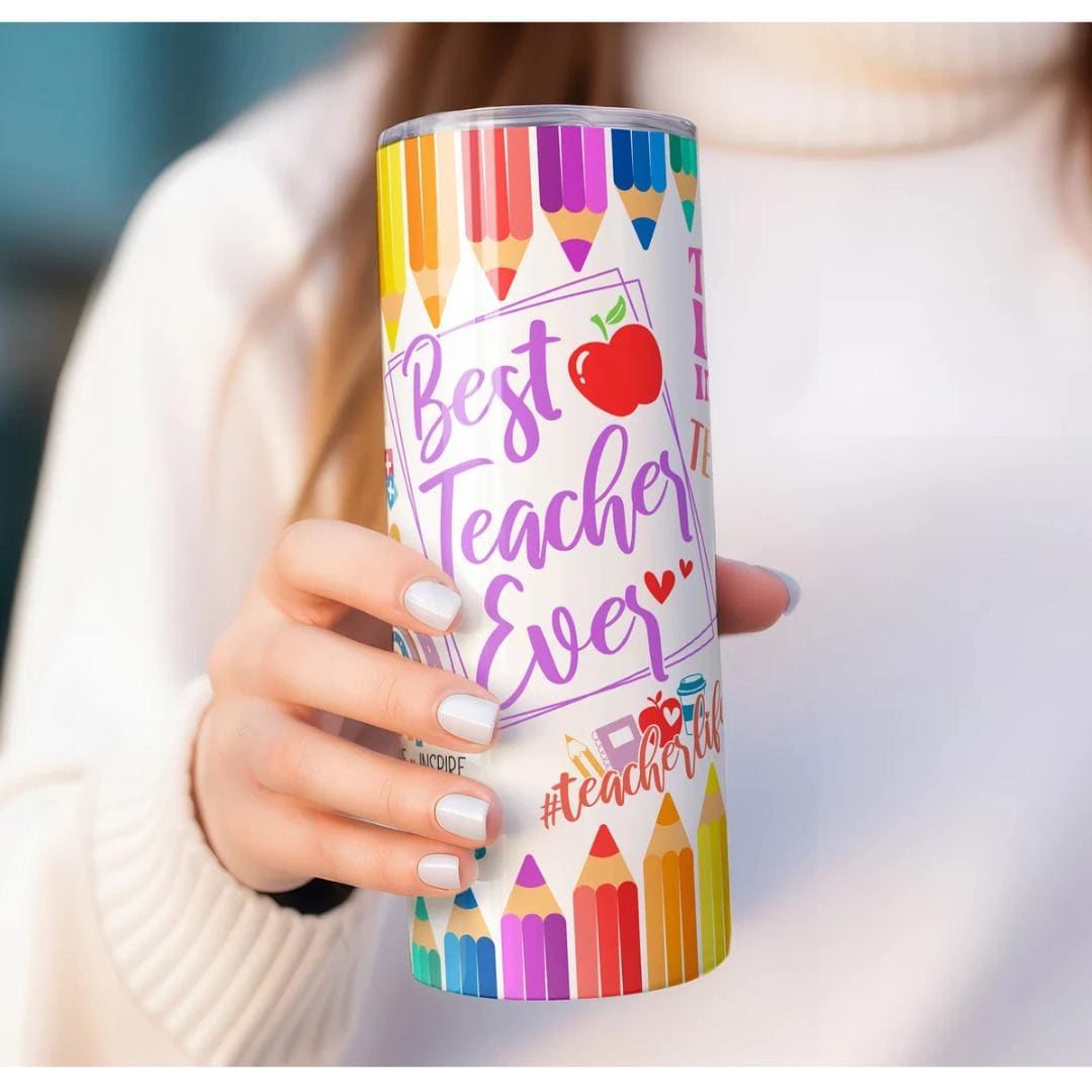 Best teacher Ever 20oz stainless steel tumbler. Teacher gift. Water bottle. Drinkware. Gifts for her.Gift for him.Back to school