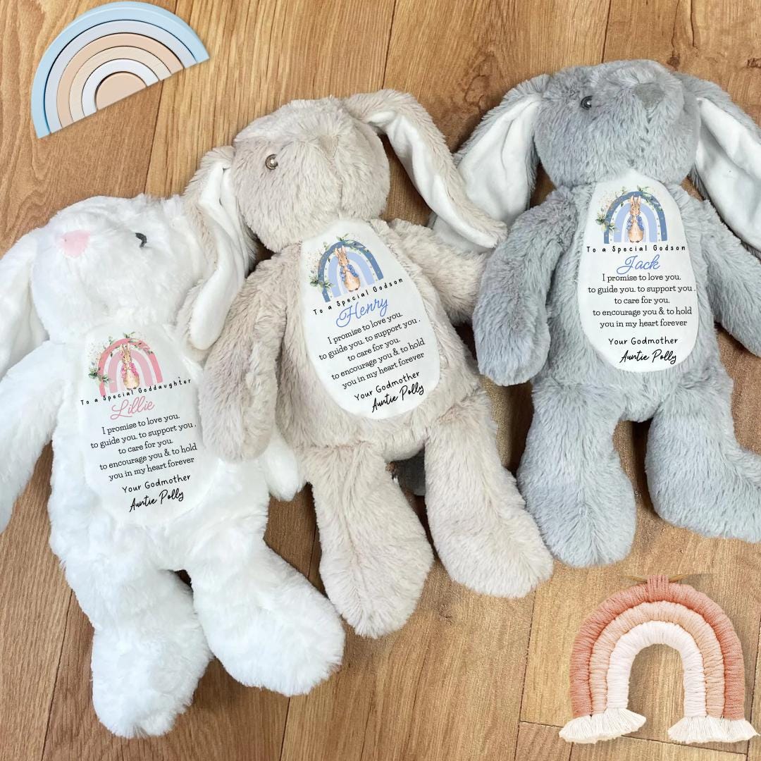 Personalised Christening Gift,Baby Boy,Naming Day,Godson Christening Gifts,Boys, Baptism,Christening Teddy,Bear,Keepsake,Grandson,Bunny