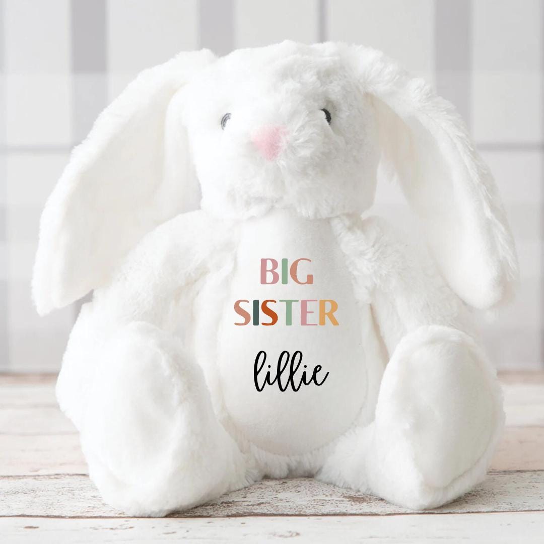Personalised Big Sister Teddy , Little Sister Gift , Baby Announcement , New Baby Gift , Big Sister Gift