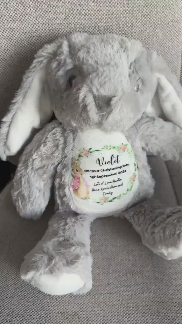Personalised Christening Gift,Baby Boy,Naming Day,Godson Christening Gifts,Boys, Baptism,Christening Teddy,Bear,Keepsake,Grandson,Bunny